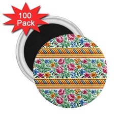 Flower Pattern Art Vintage Blooming Blossom Botanical Nature Famous 2 25  Magnets (100 Pack)  by Maspions