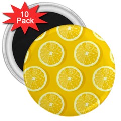 Lemon Fruits Slice Seamless Pattern 3  Magnets (10 Pack)  by Apen