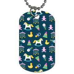 Cute Babies Toys Seamless Pattern Dog Tag (two Sides)