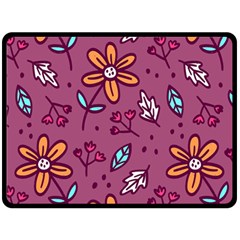 Flowers Petals Leaves Foliage Fleece Blanket (large)