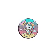 Boy Astronaut Cotton Candy Childhood Fantasy Tale Literature Planet Universe Kawaii Nature Cute Clou 1  Mini Buttons by Maspions