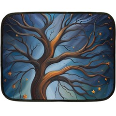 Tree Branches Mystical Moon Expressionist Oil Painting Acrylic Painting Abstract Nature Moonlight Ni Fleece Blanket (mini)