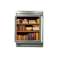 Book Nook Books Bookshelves Comfortable Cozy Literature Library Study Reading Room Fiction Entertain Italian Charm (13mm) by Maspions