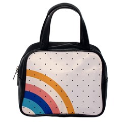 Abstract Geometric Bauhaus Polka Dots Retro Memphis Rainbow Classic Handbag (one Side) by Maspions