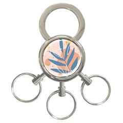 Summer Pattern Tropical Design Nature Green Plant 3-ring Key Chain