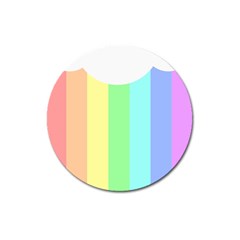 Rainbow Cloud Background Pastel Template Multi Coloured Abstract Magnet 3  (round)