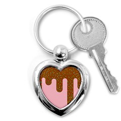 Ice Cream Dessert Food Cake Chocolate Sprinkles Sweet Colorful Drip Sauce Cute Key Chain (heart)