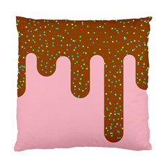 Ice Cream Dessert Food Cake Chocolate Sprinkles Sweet Colorful Drip Sauce Cute Standard Cushion Case (one Side) by Maspions