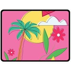 Ocean Watermelon Vibes Summer Surfing Sea Fruits Organic Fresh Beach Nature Fleece Blanket (large)