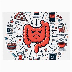 Health Gut Health Intestines Colon Body Liver Human Lung Junk Food Pizza Large Glasses Cloth (2 Sides) by Maspions