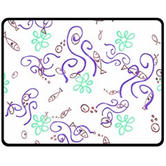 Fish Lilies Sea Aquatic Flowers Algae Bubble Animal Wildlife Nature Ocean Fleece Blanket (medium) by Bedest