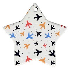 Airplane Pattern Plane Aircraft Fabric Style Simple Seamless Star Ornament (two Sides) by Bedest