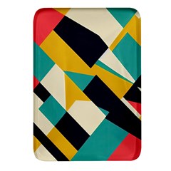 Geometric Pattern Retro Colorful Abstract Rectangular Glass Fridge Magnet (4 Pack) by Bedest