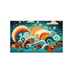 Waves Ocean Sea Abstract Whimsical Abstract Art Pattern Abstract Pattern Nature Water Seascape Sticker (rectangular) by Bedest