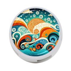 Waves Ocean Sea Abstract Whimsical Abstract Art Pattern Abstract Pattern Nature Water Seascape 4-port Usb Hub (two Sides) by Bedest