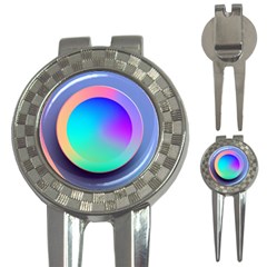 Circle Colorful Rainbow Spectrum Button Gradient 3-in-1 Golf Divots by Maspions