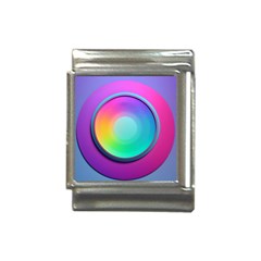 Circle Colorful Rainbow Spectrum Button Gradient Psychedelic Art Italian Charm (13mm)