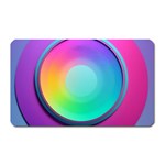 Circle Colorful Rainbow Spectrum Button Gradient Psychedelic Art Magnet (Rectangular) Front