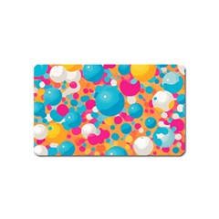 Circles Art Seamless Repeat Bright Colors Colorful Magnet (name Card)