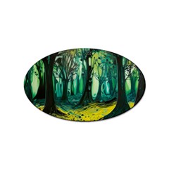 Trees Forest Mystical Forest Nature Junk Journal Landscape Nature Sticker Oval (100 Pack)