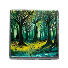 Trees Forest Mystical Forest Nature Junk Journal Landscape Nature Memory Card Reader (square 5 Slot)