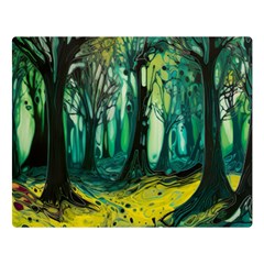 Trees Forest Mystical Forest Nature Junk Journal Landscape Nature Two Sides Premium Plush Fleece Blanket (large)