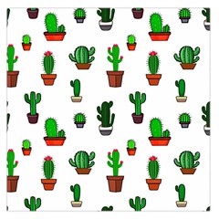 Cactus Plants Background Pattern Seamless Square Satin Scarf (36  X 36 )