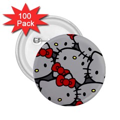 Hello Kitty, Pattern, Red 2 25  Buttons (100 Pack)  by nateshop