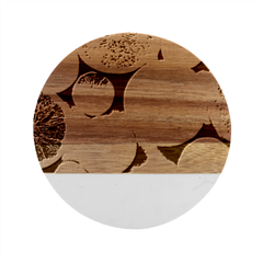 Oranges, Grapefruits, Lemons, Limes, Fruits Marble Wood Coaster (round)