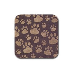 Paws Patterns, Creative, Footprints Patterns Rubber Square Coaster (4 Pack)