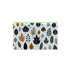 Autumn Leaves Fall Pattern Design Decor Nature Season Beauty Foliage Decoration Background Texture Cosmetic Bag (xs) by Maspions