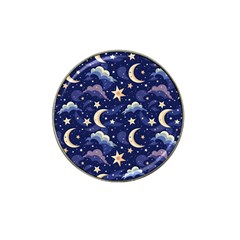 Night Moon Seamless Background Stars Sky Clouds Texture Pattern Hat Clip Ball Marker (10 Pack)