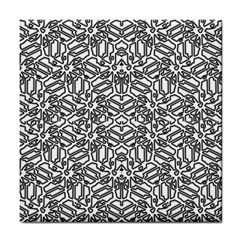 Monochrome Maze Design Print Tile Coaster by dflcprintsclothing