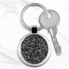 Rebel Life: Typography Black And White Pattern Key Chain (round) by dflcprintsclothing