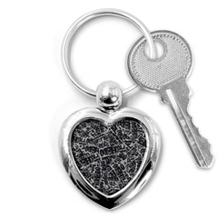 Rebel Life: Typography Black And White Pattern Key Chain (heart) by dflcprintsclothing