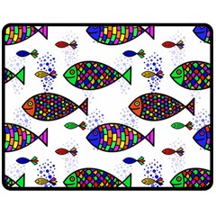 Fish Abstract Colorful Two Sides Fleece Blanket (medium)