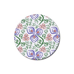 Bloom Nature Plant Pattern Rubber Coaster (round)