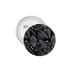 Leaves Flora Black White Nature 1 75  Buttons