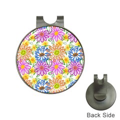 Bloom Flora Pattern Printing Hat Clips With Golf Markers