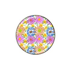 Bloom Flora Pattern Printing Hat Clip Ball Marker (4 Pack)