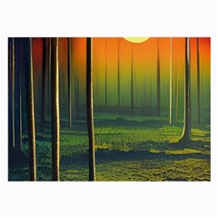 Outdoors Night Moon Full Moon Trees Setting Scene Forest Woods Light Moonlight Nature Wilderness Lan Large Glasses Cloth by Posterlux