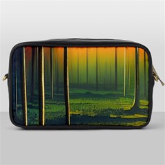 Outdoors Night Moon Full Moon Trees Setting Scene Forest Woods Light Moonlight Nature Wilderness Lan Toiletries Bag (one Side)