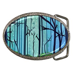 Nature Outdoors Night Trees Scene Forest Woods Light Moonlight Wilderness Stars Belt Buckles by Posterlux