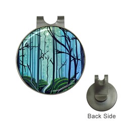 Nature Outdoors Night Trees Scene Forest Woods Light Moonlight Wilderness Stars Hat Clips With Golf Markers