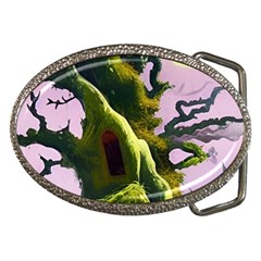 Outdoors Night Full Moon Setting Scene Woods Light Moonlight Nature Wilderness Landscape Belt Buckles by Posterlux