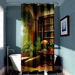 Room Interior Library Books Bookshelves Reading Literature Study Fiction Old Manor Book Nook Reading Shower Curtain 36  X 72  (stall) 