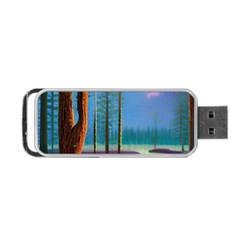 Artwork Outdoors Night Trees Setting Scene Forest Woods Light Moonlight Nature Portable Usb Flash (one Side)