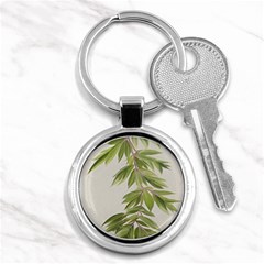 Watercolor Leaves Branch Nature Plant Growing Still Life Botanical Study Key Chain (round)