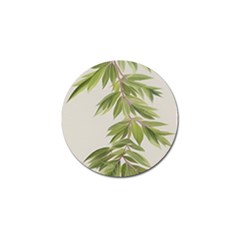 Watercolor Leaves Branch Nature Plant Growing Still Life Botanical Study Golf Ball Marker