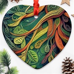 Outdoors Night Setting Scene Forest Woods Light Moonlight Nature Wilderness Leaves Branches Abstract Ornament (heart)